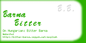 barna bitter business card